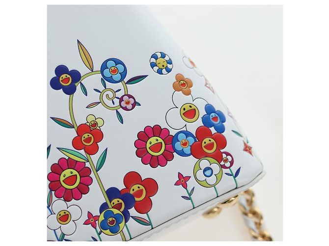 LOUIS VUITTON x TM Capucines EW Mini Leather 2way White M13246 Auth 199183SM Bianco Multicolore - vista 22