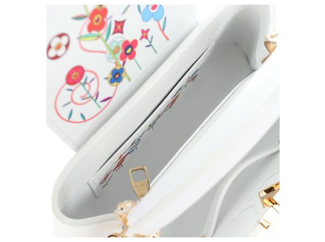 LOUIS VUITTON x TM Capucines EW Mini Leather 2way White M13246 Auth 199183SM Bianco Multicolore - vista 29