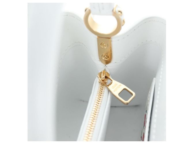 LOUIS VUITTON x TM Capucines EW Mini Leather 2way White M13246 Auth 199183SM Bianco Multicolore - vista 31