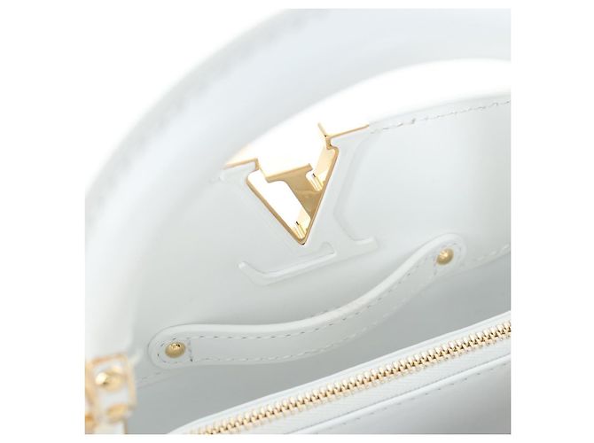 LOUIS VUITTON x TM Capucines EW Mini Leather 2way White M13246 Auth 199183SM Bianco Multicolore - vista 32