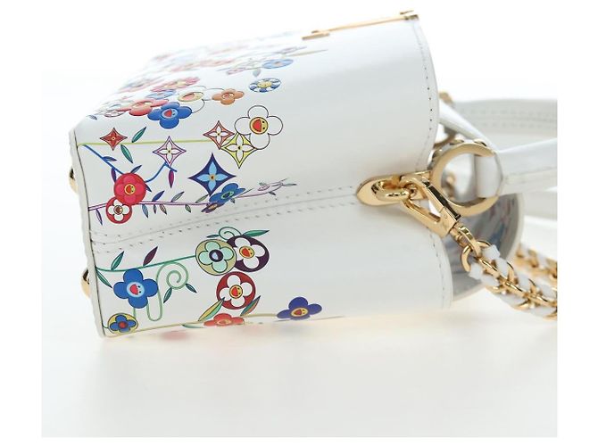 LOUIS VUITTON x TM Capucines EW Mini Leather 2way White M13246 Auth 199183SM Bianco Multicolore - vista 4