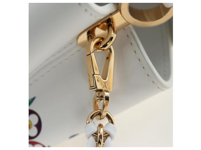 LOUIS VUITTON x TM Capucines EW Mini Leather 2way White M13246 Auth 199183SM Bianco Multicolore - vista 9
