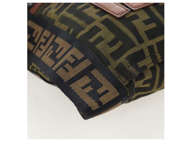 Borsa a tracolla FENDI Zucca Canvas Marrone Nero Auth 199194V - vista 16