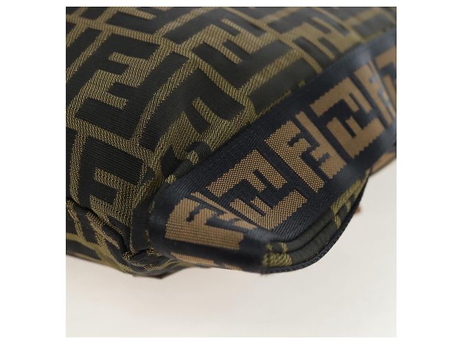 Borsa a tracolla FENDI Zucca Canvas Marrone Nero Auth 199194V - vista 19
