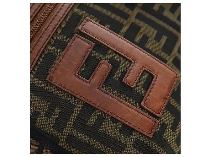 Borsa a tracolla FENDI Zucca Canvas Marrone Nero Auth 199194V - vista 23