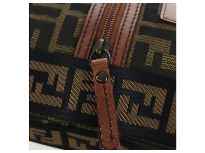 Borsa a tracolla FENDI Zucca Canvas Marrone Nero Auth 199194V - vista 24