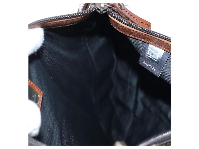 Borsa a tracolla FENDI Zucca Canvas Marrone Nero Auth 199194V - vista 28