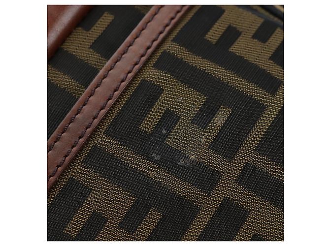 Borsa a tracolla FENDI Zucca Canvas Marrone Nero Auth 199194V - vista 9