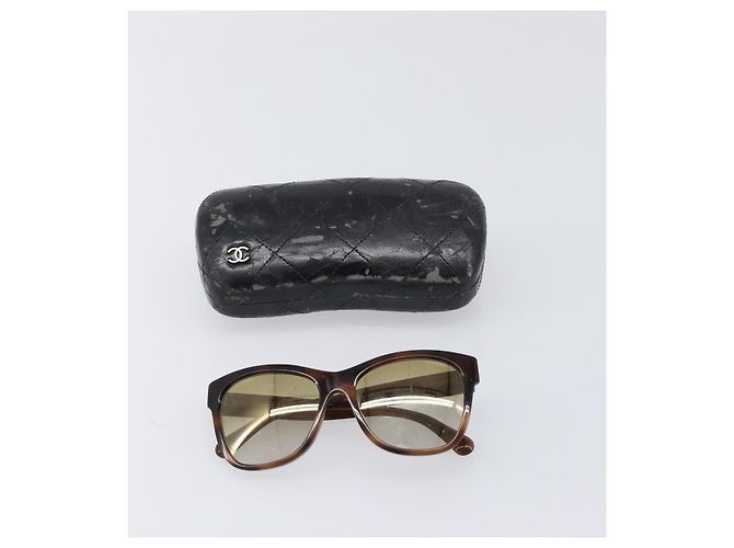 Occhiali da sole CHANEL Plastica Brown Silver CC Auth BA15428 Marrone Argento - vista 12