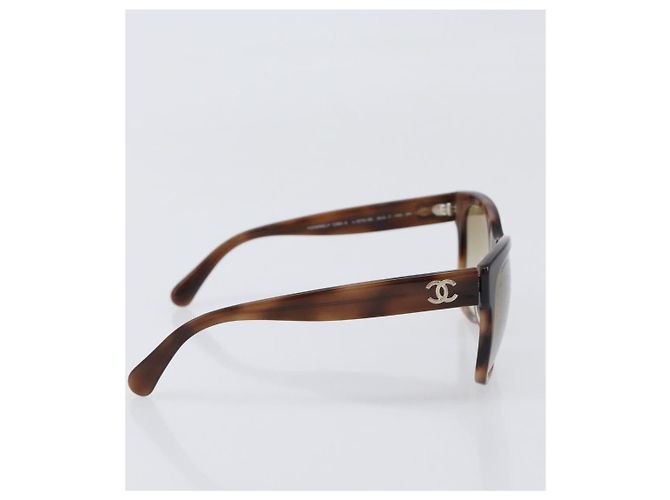 Occhiali da sole CHANEL Plastica Brown Silver CC Auth BA15428 Marrone Argento - vista 4