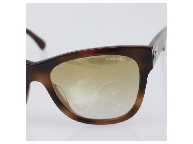 Occhiali da sole CHANEL Plastica Brown Silver CC Auth BA15428 Marrone Argento - vista 6