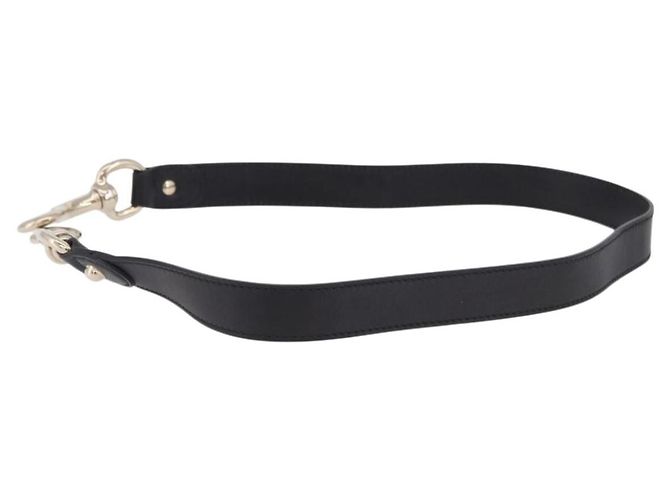 Tracolla in pelle GUCCI 33.5'' Nero Oro Auth hk4048 D'oro - vista 4