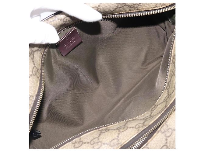 Borsa a mano GUCCI GG Supreme PVC Beige Gold 211125 Auth 197233 - vista 11