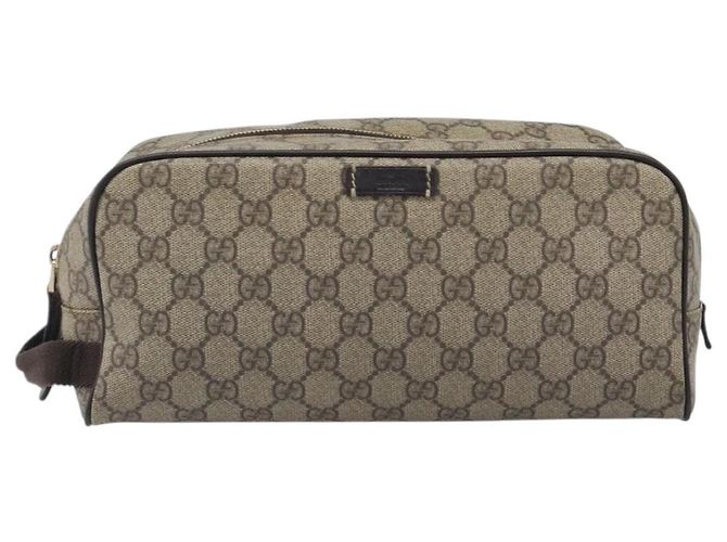Borsa a mano GUCCI GG Supreme PVC Beige Gold 211125 Auth 197233 - vista 13