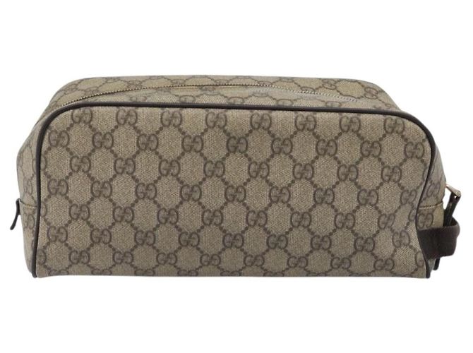 Borsa a mano GUCCI GG Supreme PVC Beige Gold 211125 Auth 197233 - vista 2