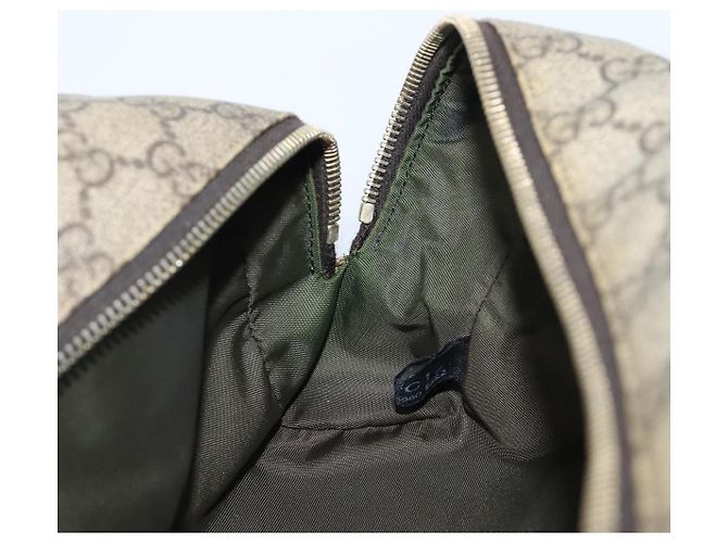 Borsa a mano GUCCI GG Supreme PVC Beige Gold 211125 Auth 197233 - vista 20