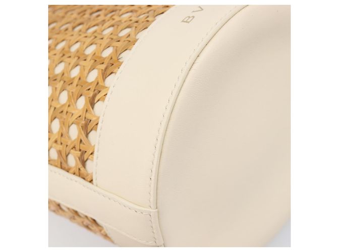 Bulgari Borsa a tracolla BVLGARI in rafia beige e oro Auth 199178V D'oro - vista 15