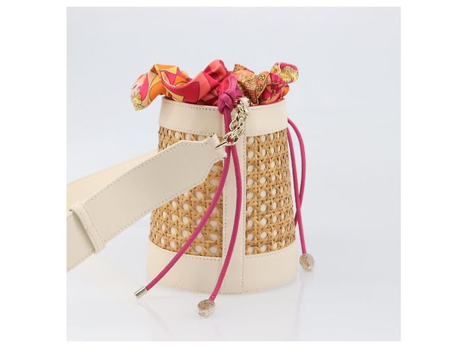 Bulgari Borsa a tracolla BVLGARI in rafia beige e oro Auth 199178V D'oro - vista 4