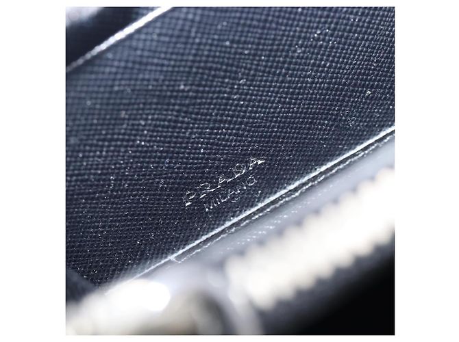Saffiano PRADA Langbeutel aus Safiano-Leder Schwarz Silber Auth bs36866 - Ansicht 10