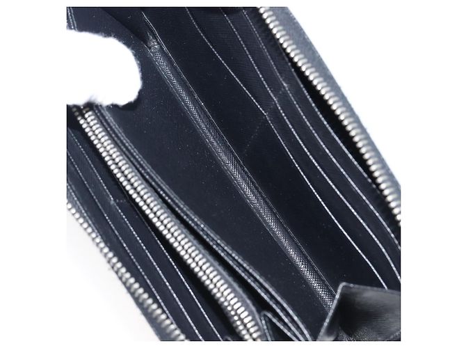 Saffiano PRADA Langbeutel aus Safiano-Leder Schwarz Silber Auth bs36866 - Ansicht 12