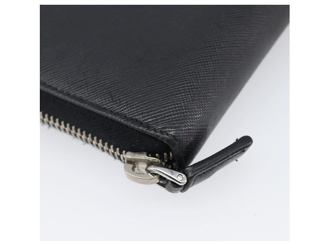Saffiano PRADA Langbeutel aus Safiano-Leder Schwarz Silber Auth bs36866 - Ansicht 14