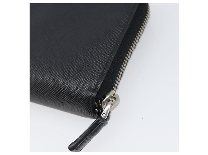 Saffiano PRADA Langbeutel aus Safiano-Leder Schwarz Silber Auth bs36866 - Ansicht 15