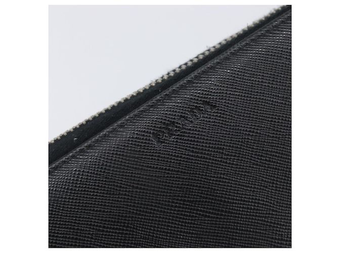 Saffiano PRADA Langbeutel aus Safiano-Leder Schwarz Silber Auth bs36866 - Ansicht 17