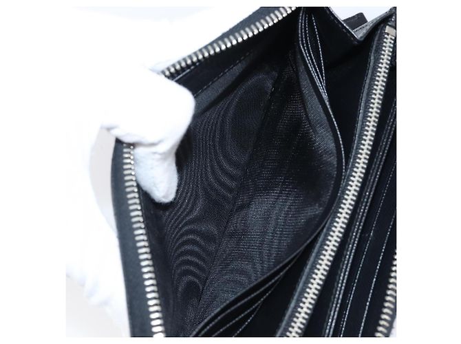 Saffiano PRADA Langbeutel aus Safiano-Leder Schwarz Silber Auth bs36866 - Ansicht 18
