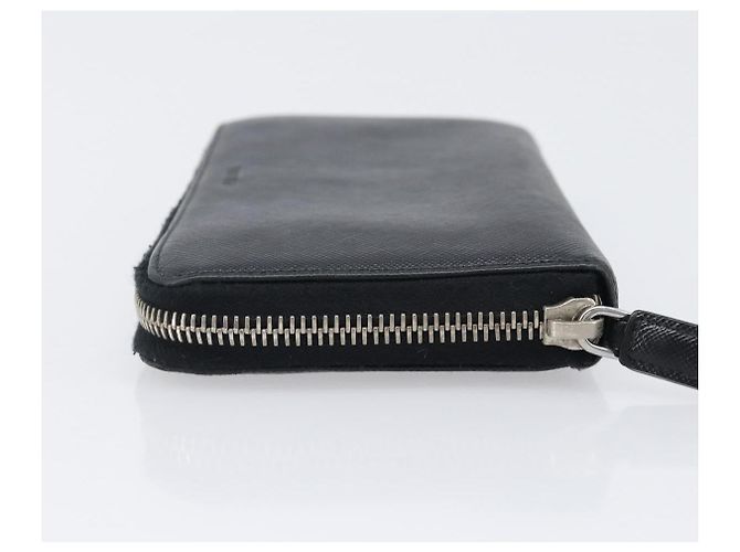 Saffiano PRADA Langbeutel aus Safiano-Leder Schwarz Silber Auth bs36866 - Ansicht 4