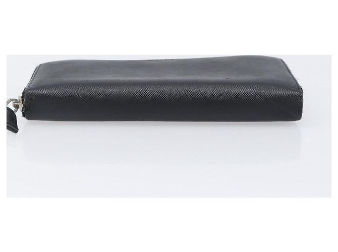 Saffiano PRADA Langbeutel aus Safiano-Leder Schwarz Silber Auth bs36866 - Ansicht 6