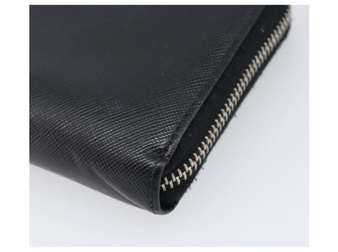 Saffiano PRADA Langbeutel aus Safiano-Leder Schwarz Silber Auth bs36866 - Ansicht 7