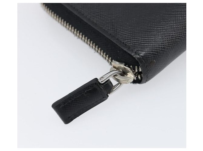 Saffiano PRADA Langbeutel aus Safiano-Leder Schwarz Silber Auth bs36866 - Ansicht 8