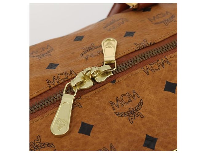 Borsa Boston MCM Logogram Vicetos PVC Leather 2way Brown Gold Auth 199620 Marrone D'oro - vista 10