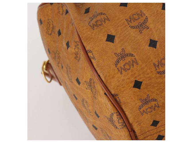 Borsa Boston MCM Logogram Vicetos PVC Leather 2way Brown Gold Auth 199620 Marrone D'oro - vista 17