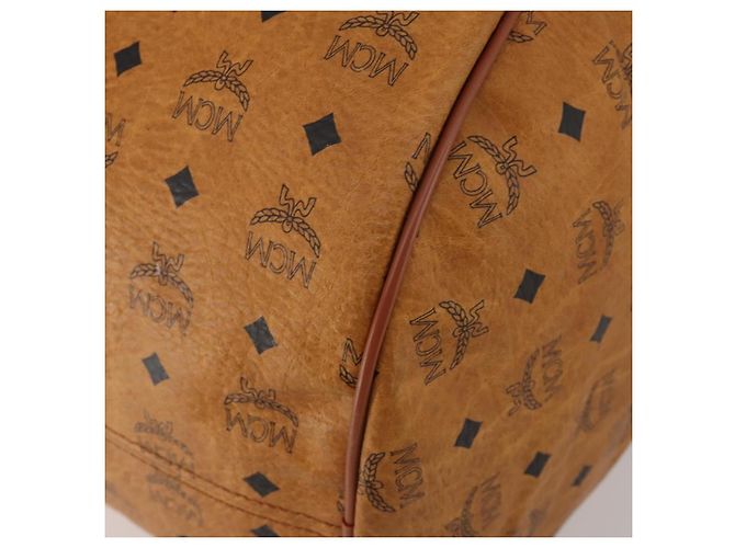 Borsa Boston MCM Logogram Vicetos PVC Leather 2way Brown Gold Auth 199620 Marrone D'oro - vista 18