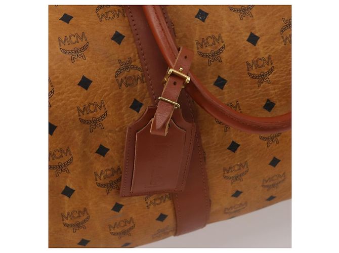 Borsa Boston MCM Logogram Vicetos PVC Leather 2way Brown Gold Auth 199620 Marrone D'oro - vista 21