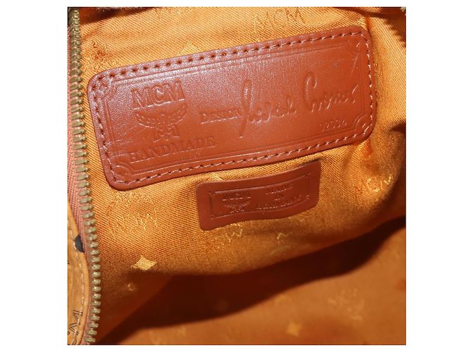 Borsa Boston MCM Logogram Vicetos PVC Leather 2way Brown Gold Auth 199620 Marrone D'oro - vista 24