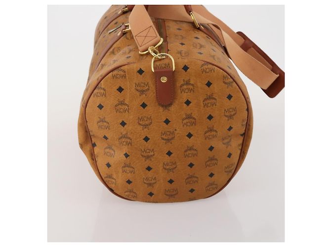Borsa Boston MCM Logogram Vicetos PVC Leather 2way Brown Gold Auth 199620 Marrone D'oro - vista 3