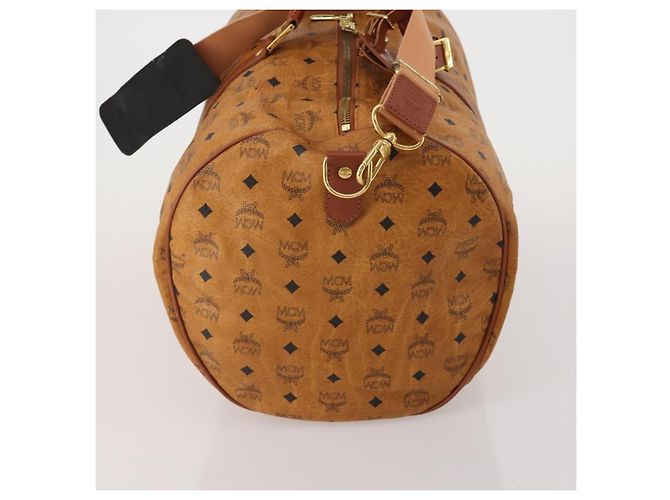Borsa Boston MCM Logogram Vicetos PVC Leather 2way Brown Gold Auth 199620 Marrone D'oro - vista 4