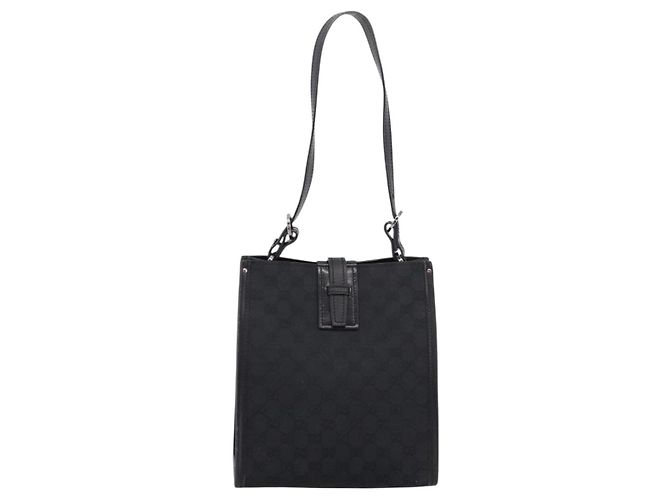 Borsa a tracolla GUCCI GG Canvas Nero Argento Auth 201960 - vista 13