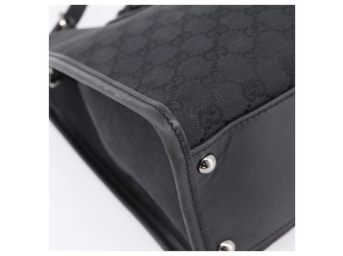 Borsa a tracolla GUCCI GG Canvas Nero Argento Auth 201960 - vista 14