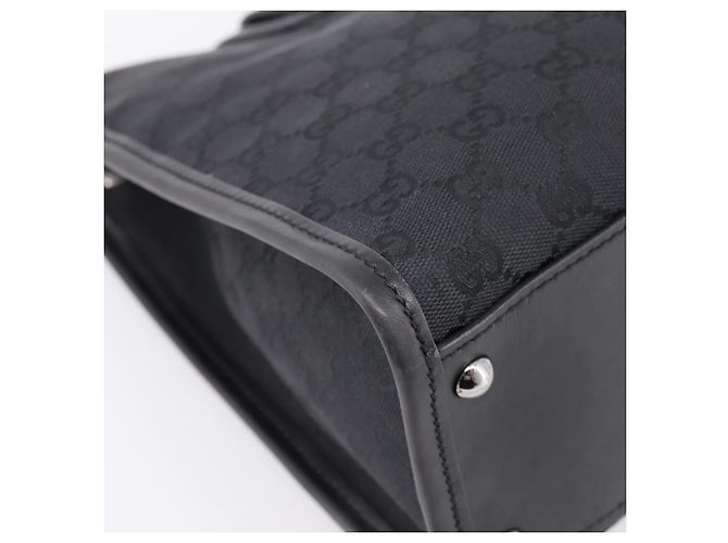 Borsa a tracolla GUCCI GG Canvas Nero Argento Auth 201960 - vista 16