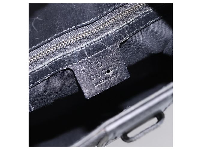 Borsa a tracolla GUCCI GG Canvas Nero Argento Auth 201960 - vista 17