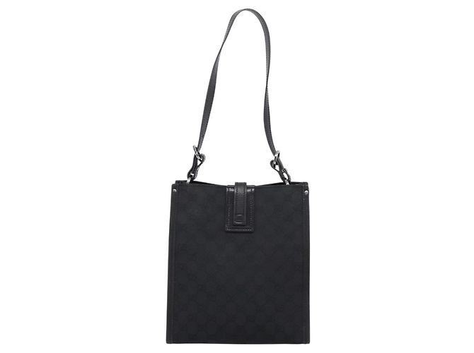 Borsa a tracolla GUCCI GG Canvas Nero Argento Auth 201960 - vista 2