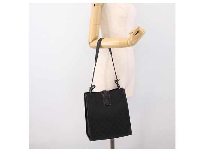 Borsa a tracolla GUCCI GG Canvas Nero Argento Auth 201960 - vista 21