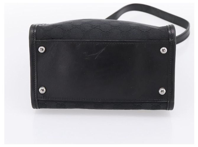 Borsa a tracolla GUCCI GG Canvas Nero Argento Auth 201960 - vista 5