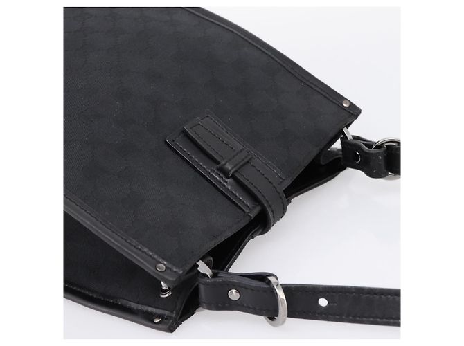 Borsa a tracolla GUCCI GG Canvas Nero Argento Auth 201960 - vista 6