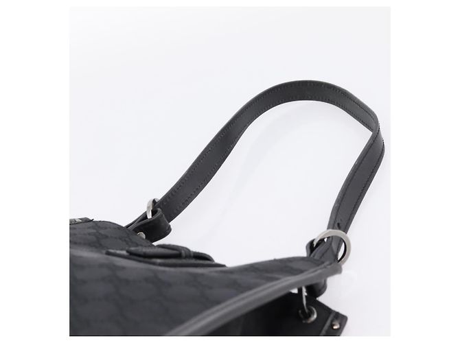 Borsa a tracolla GUCCI GG Canvas Nero Argento Auth 201960 - vista 8
