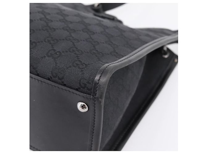 Borsa a tracolla GUCCI GG Canvas Nero Argento Auth 201960 - vista 9