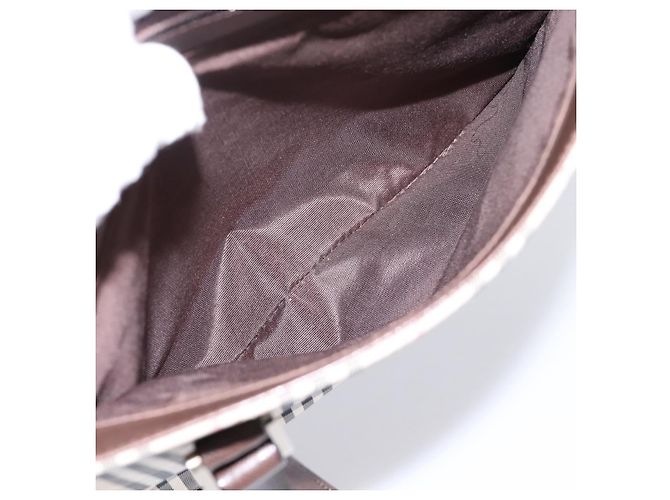 Borsa a mano BURBERRY Nova Check Canvas Beige Silver Auth 202135 Argento - vista 22